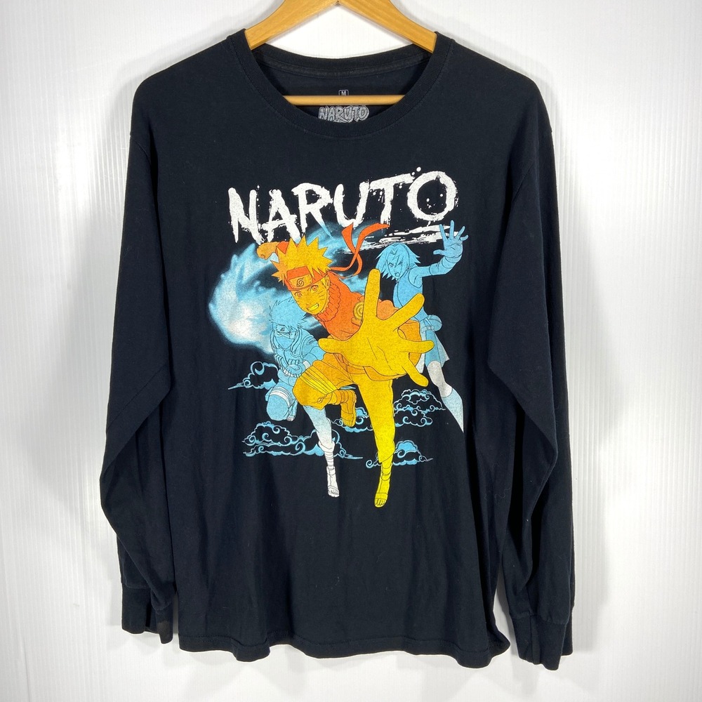 Naruto Shippuden Ripple Junction Black Long Sleeve Tee Shirt Mens Medium